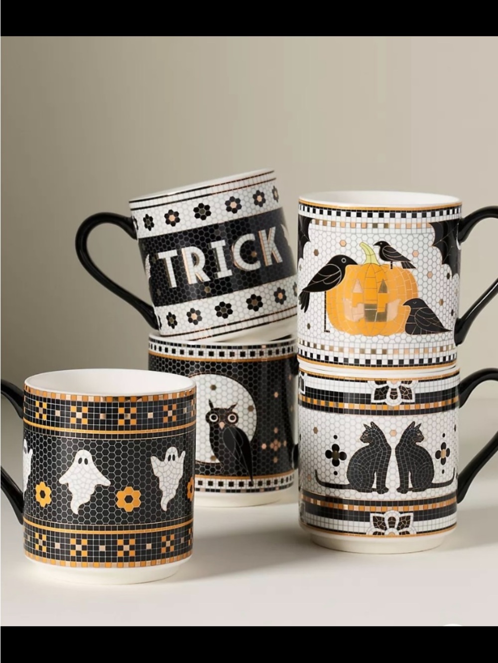 Bistro Tile 24K Owl Mug - Picture 6 of 7